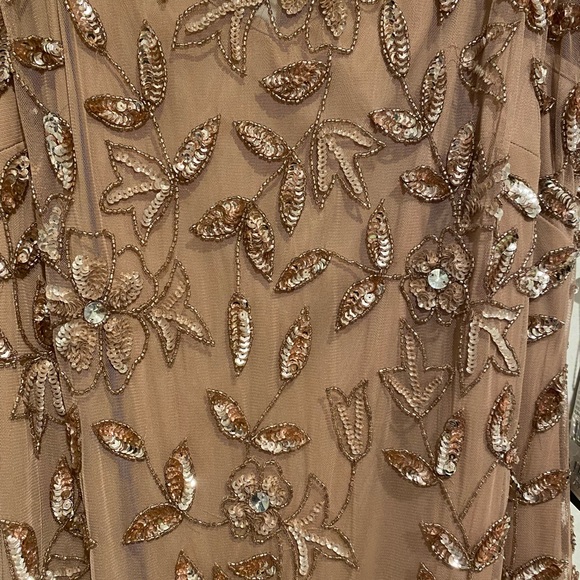 Adrianna Papell Rose Gold Godet Gown - Picture 5 of 8